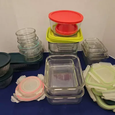 Food Storage Glass w/ Lids 40 Pcs - Pyrex, Ziploc