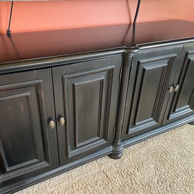 Sale Photo Thumbnail #46: Large black entertainment stand