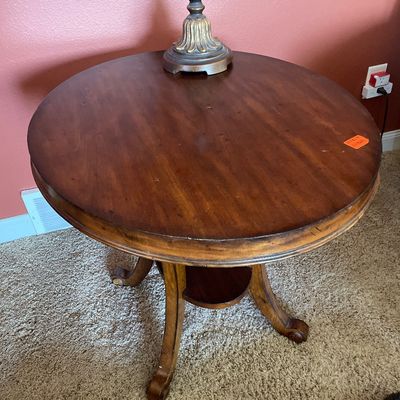 Sale Photo Thumbnail #112: Oval table and lamp
Top does have some flaws