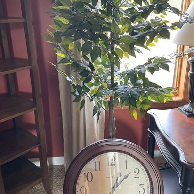 Sale Photo Thumbnail #51: 66” tall faux tree
Large clock decor