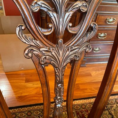 Sale Photo Thumbnail #9: Mahogany table and chairs
Also includes 2 leafs
Stunning table with 8 chairs
2 captains & 6 regular chairs