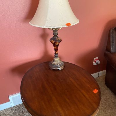 Sale Photo Thumbnail #111: Oval table and lamp
Top does have some flaws