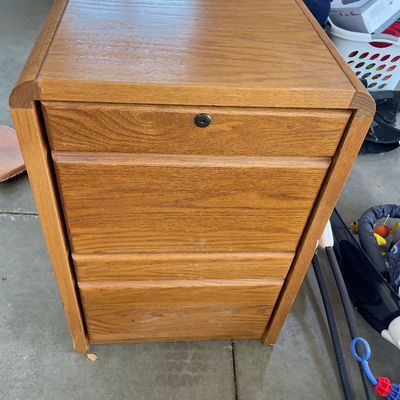 Sale Photo Thumbnail #534: Wood filing cabinet
