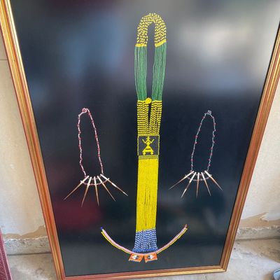 Sale Photo Thumbnail #390: Tribal jewelry framed