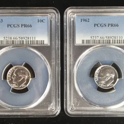 1962 & 1963 Proof Silver Roosevelt Dimes PCGS PR-66