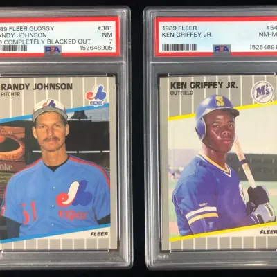 1989 Fleer Rookie Baseball Cards, Griffey Jr. & Randy Johnson, PSA Graded, 2 Total 