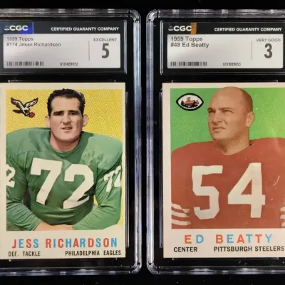 2 1959 Topps Football Cards CGC Graded