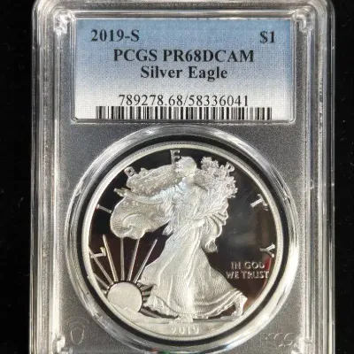 2019-S $1 Pure Silver 1oz Proof Silver Eagle PCGS PR-68 DCAM