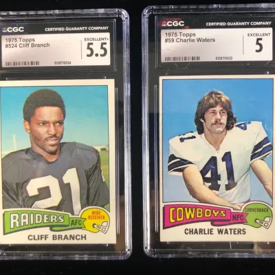 1975 Topps Football Cards, Branch & Waters, PSA Graded, 2 Total 