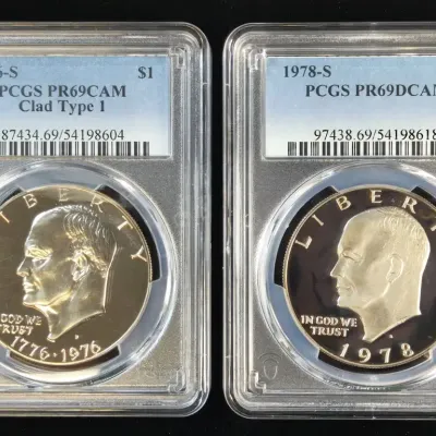 1976-S & 1978-S Proof $1.00 Eisenhower Dollars PCGS PR-69 CAM/DCAM