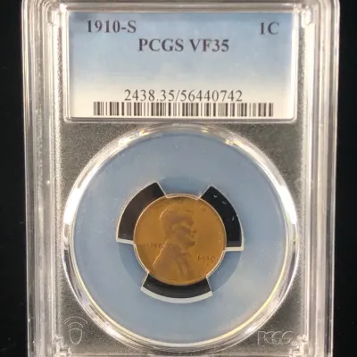 1910-S Key Date Lincoln Wheat Cent, PCGS VF-35