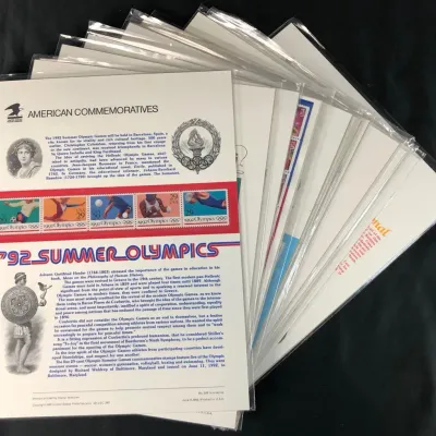 Sealed Vintage USPS American Commemorative Stamp Panels, 15 Total 