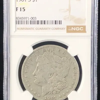 1901-S Better Date Silver Morgan Dollar, NGC F-15