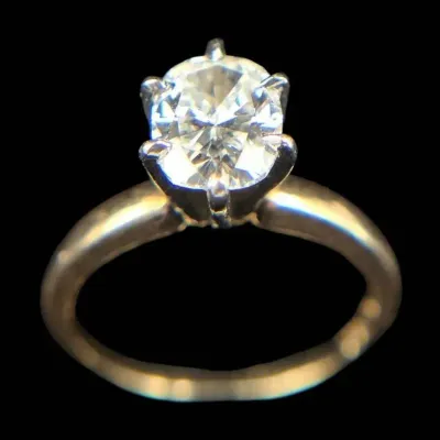 14K Two-Tone Gold Diamond Ring 1.20 Cushion Cut Solitare NAGL #1206881