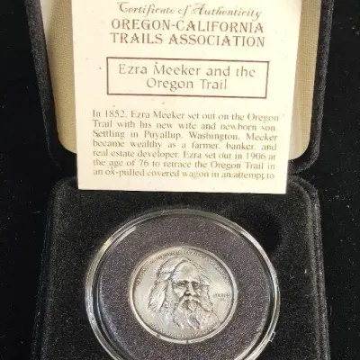 Ezra Meeker & Oregon Trail Silver .999 Medallion Very Limited Edition with COA #169