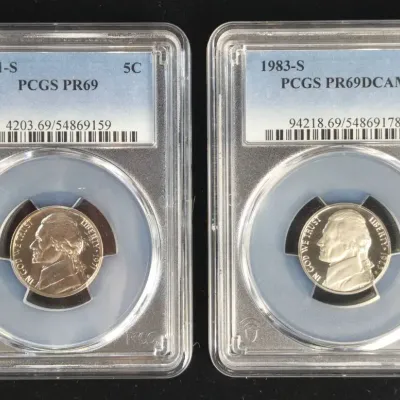 1971-S & 1983-S Proof Jefferson Nickels PCGS PR-69 & PR-69 DCAM
