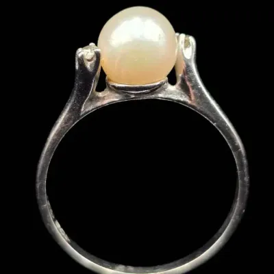 14K White Gold Pearl & Diamond Ring NAGL #1108008