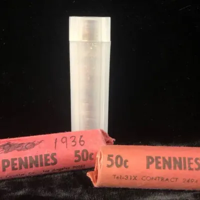 1936-P, 1946-P, & 1955-D Lincoln Wheat Cent Rolls, 150 Coins Total 