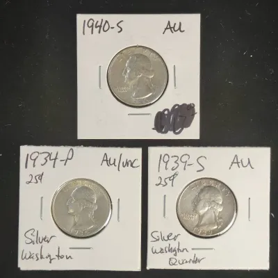 3 Key Date Silver Washington Quarters