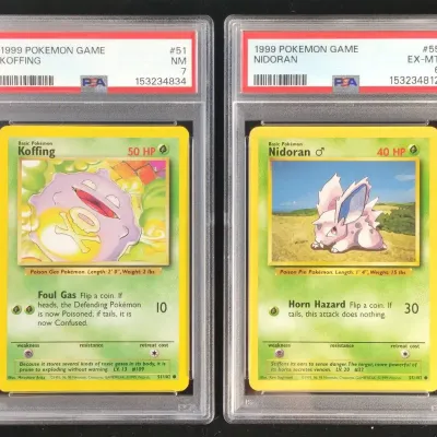 2 1999 Pokemon Cards, Nidoran & Koffing, PSA Graded