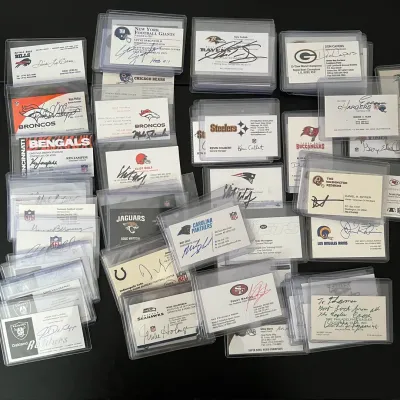 78 signed nfl business cards not authenticated