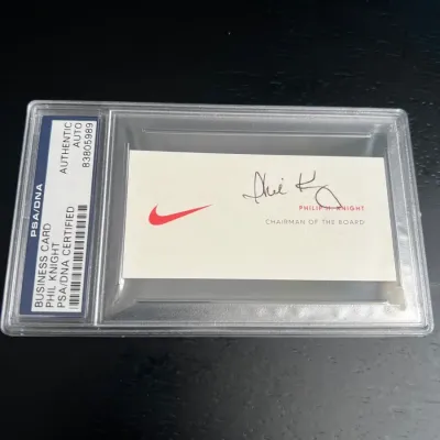 003 authenticated signed phil knight nike chairman business card