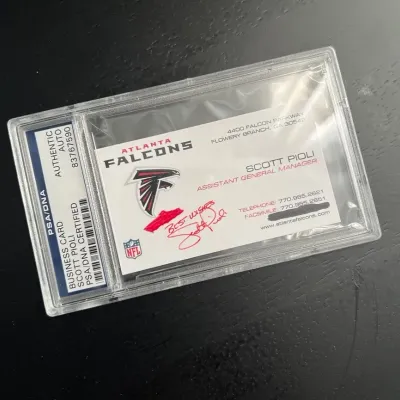 Authenticated signed scott pioli atlanta falcons business card