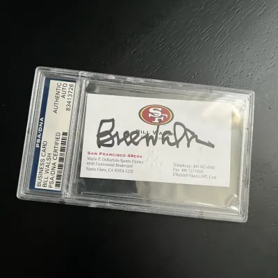 Authenticated signed bill walsh san francisco 49ers business card