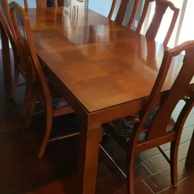 Young Hinkle for Dixie Furniture Walnut Dining Table & 6 Chairs – American Made