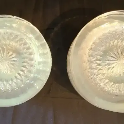 Val Saint Lambert Classic Clear Glass Salad and Dessert Plates 