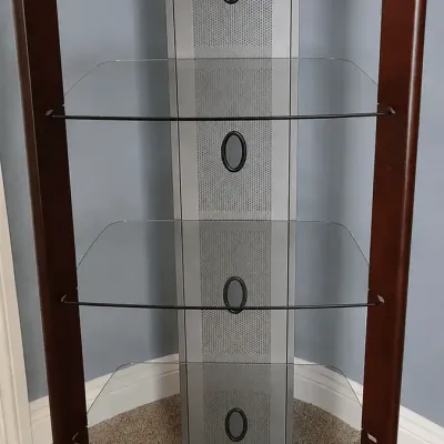 Deep Brown and Glass Shelving