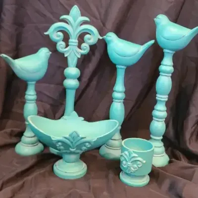 Fleur De Lis And Partridge Trio, Sans Pear Tree - Delightful Decorative Accents 
