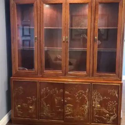 Young Hinkle for Dixie Furniture Lighted Asian-Inspired China Cabinet