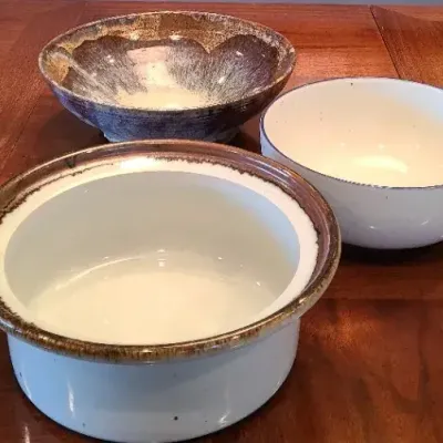 Dansk Duet With Bonus Bowl/Signed Pottery Piece