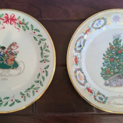 Lenox Commemorative Christmas Plates 1991 And 1999 