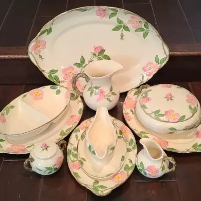 Franciscan Fancies - Pretty Pastel Pink Floral Service Items