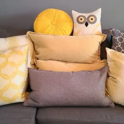 Modern Gray & Gold Designer-Inspired Throw Pillow Collection – 10 Accent Pillows