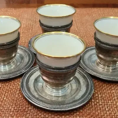Lenox Demitasse Cup and Sterling Saucer Set