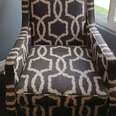 Jonathan Louis Designer Geometric Accent Armchair