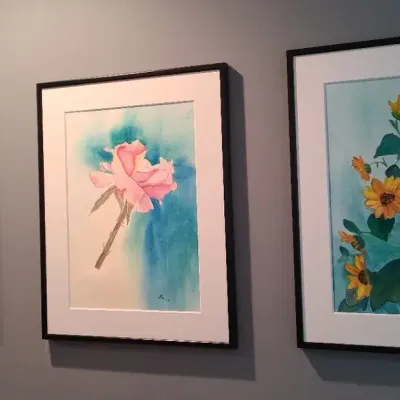 Original Watercolor Painting Trio Featuring Fun Florals