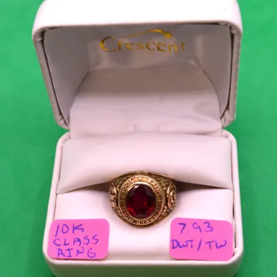 Sale Photo Thumbnail #301: 10k Class Ring with stone 