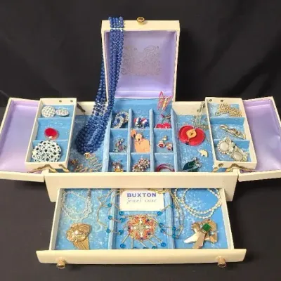 Buxton At The Seams - Colorful Costume Jewelry Collection With Bonus Box & Single Sterling Piece