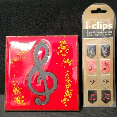 Music To My Ears - Decorative Tile & Magnetic Page Markers For Music Lovers