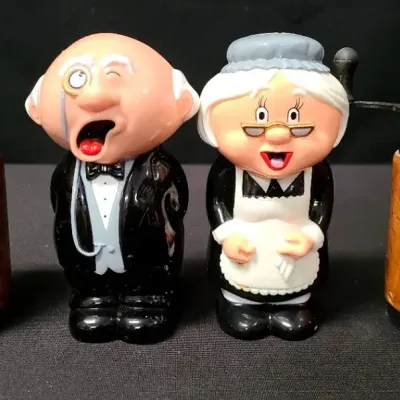 Silly Salt & Pepper Shakers Butler & Maid And Old World Style Sets