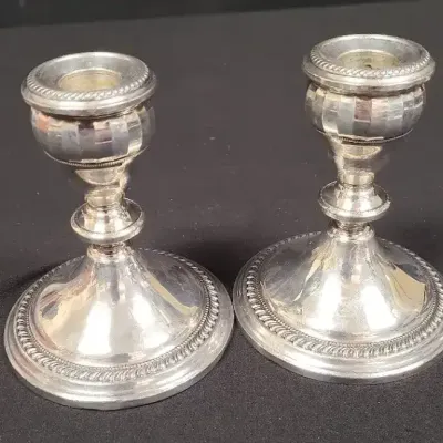 Weighted Silver Candle Holders