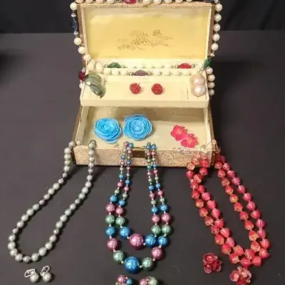 Baubles, Beads And Fun Florals - Costume Jewelry With Bonus Box