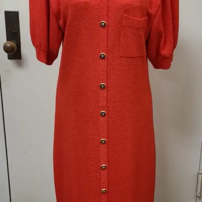 St. John by Marie Gray Red Sweater Dress