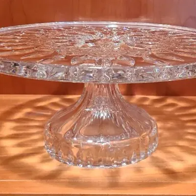 Signed John Connolly Waterford Lismore Footed Cake Plate 