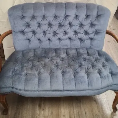 Soft Blue Settee - Sweet Seat For Two 