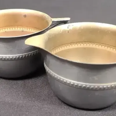 Pewter Cream and Sugar Set